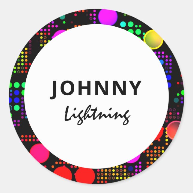 Personalisierte Disco Lights Runder Aufkleber (Vorderseite)