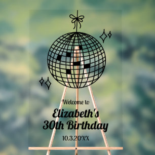 Personalisierte Diskothek Ball Geburtstag Begrüßun Acrylschild