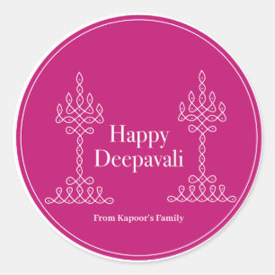 Personalisierte Diwali-Aufkleber für Geschenke Pac Runder Aufkleber