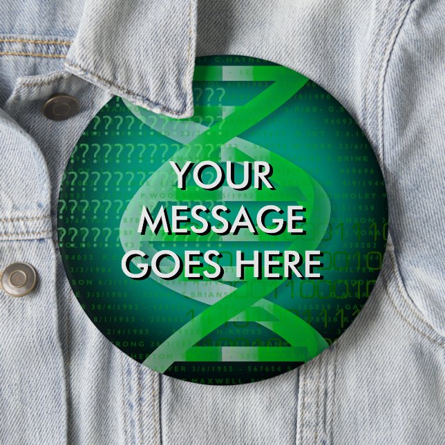 Personalisierte DNA-ID grün Button (Beispiel)