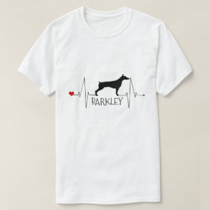 Personalisierte Doberman Liebe Mein Hund Herzschla T-Shirt