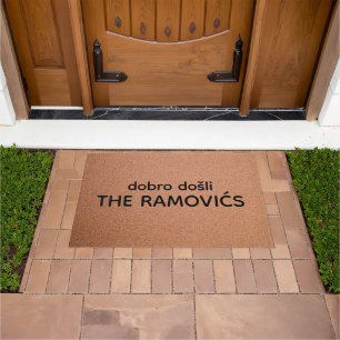 Personalisierte Dobro Došli Die Ramovićs Begrüßung Fußmatte