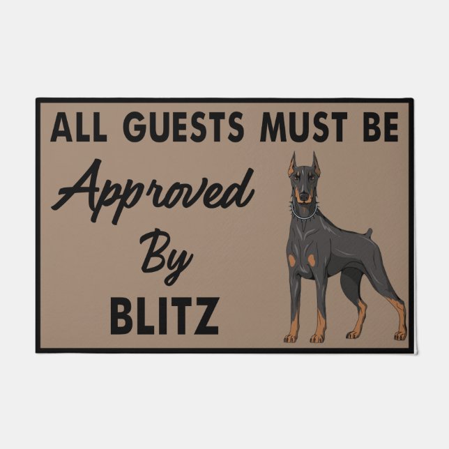 Personalisierte Dog Mat, alle Gäste müssen zugelas Fußmatte (Vorderseite)