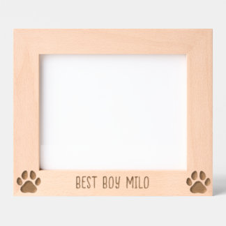 Personalisierte Dog Paw Print Silhouette graviert Geätzte Rahmen