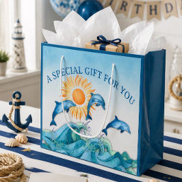 Personalisierte Dolphin Große Geschenktasche Geschenktüte