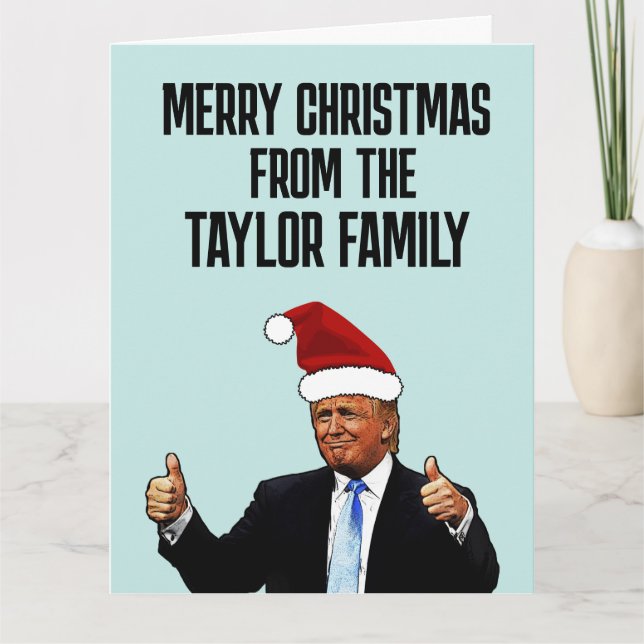 PERSONALISIERTE DONALD TRUMP CHRISTMAS GREETKARTE DANKESKARTE (Vorderseite)