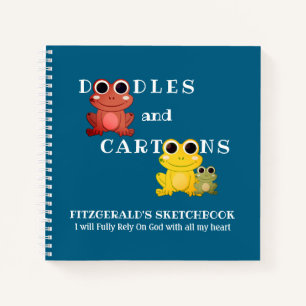 Personalisierte DOODLES AND CARTOON Frösche Sketch Notizbuch