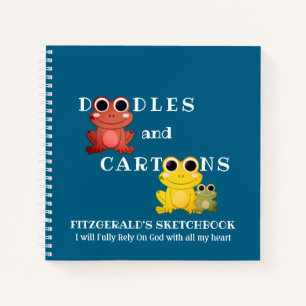 Personalisierte DOODLES AND CARTOON Frösche Sketch Notizbuch