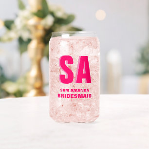 Personalisierte Doppelschattenmonogramm-Bridesmaid Dosenglas