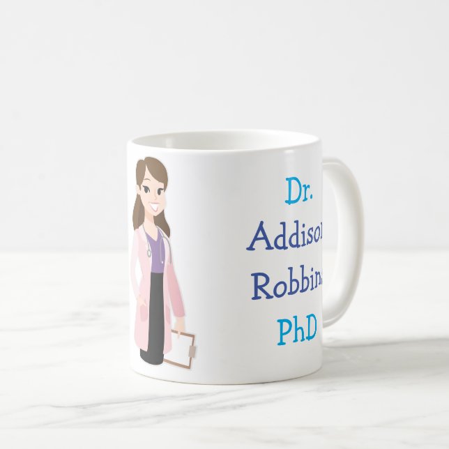 Personalisierte Dr. (Ihr Name) Doktortitel für Abs Kaffeetasse (VorderseiteRechts)