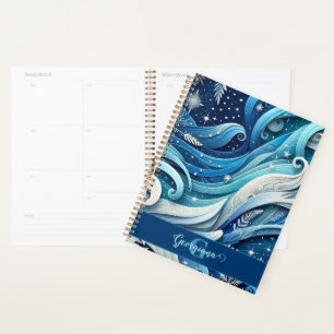 Personalisierte Dreamy Blue und Frosty Winter Wirb Planer
