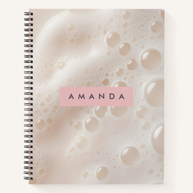 Personalisierte Dreamy Bubble Soft Beige Notizbuch (Vorderseite)