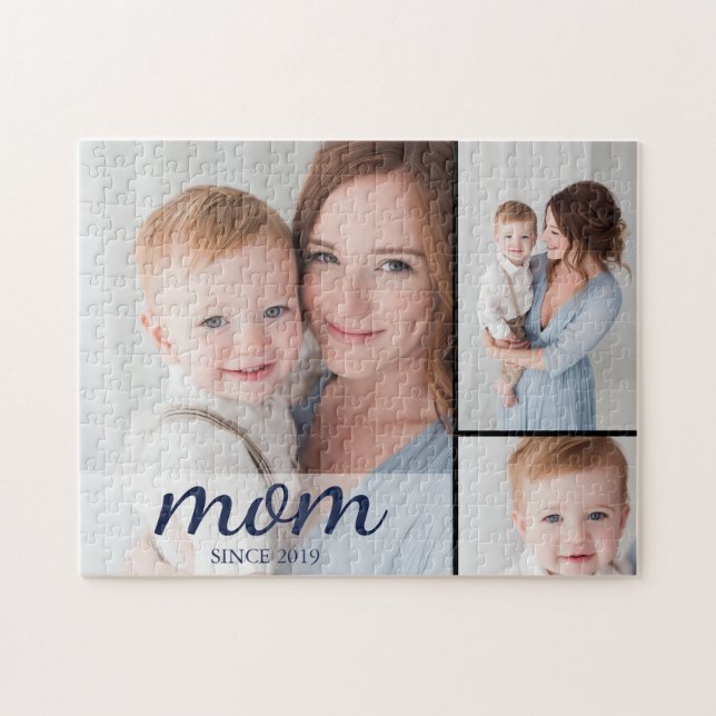 Personalisierte Drei-Foto-Collage Mutter (Horizontal)