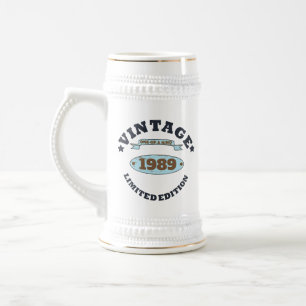 Personalisierte dreißiger Vintage 30. Geburtstagsf Bierglas