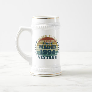 Personalisierte Dreißiger Vintage 30. Geburtstagsf Bierglas