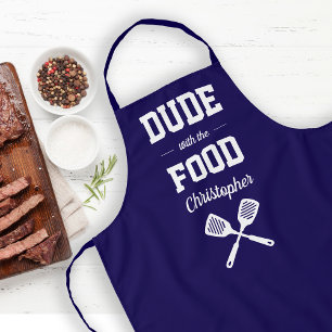 Personalisierte Dude with the Food Navy Blau Grill Schürze