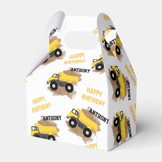 Personalisierte Dump Truck Construction Mud Boys N Geschenkschachtel (Vorderseite)