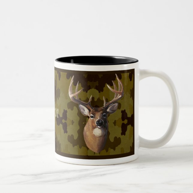 Personalisierte Dunkle Camouflage Hirsche Tasse (Rechts)