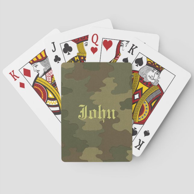 Personalisierte Dunkle Camouflage Spielkarten (Rückseite)