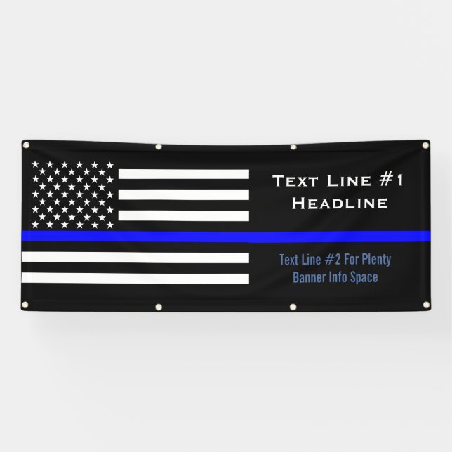 Personalisierte dünne blaue Linie Banner (Horizontal)