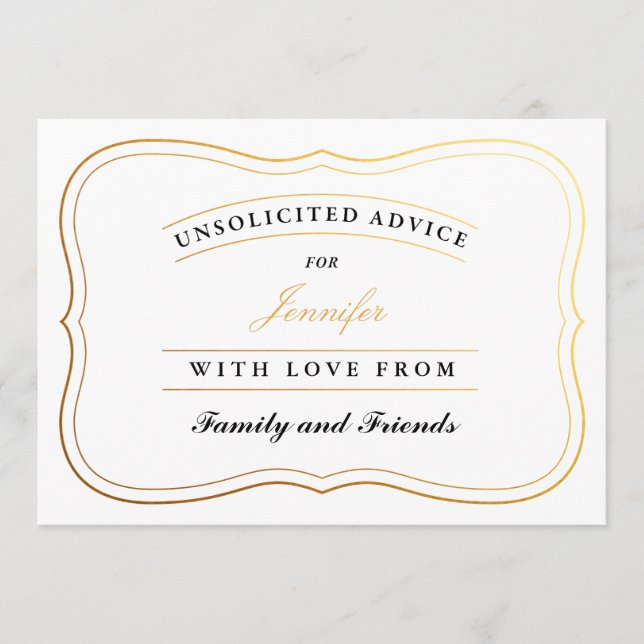 Personalisierte Duschberatungskarten - Brille oder Hinweiskarte (Vorderseite)