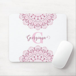 Personalisierte Dusky Rose Confetti Lace Dot Manda Mousepad