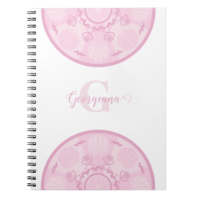 Personalisierte Dusky Rose Grand Millennial Mandal Notizblock (Vorderseite)