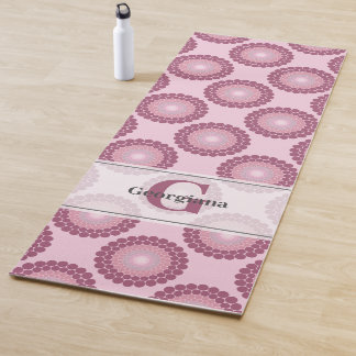 Personalisierte Dusky Rose Polka Dot Mandala Yogamatte