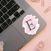 Personalisierte Dusty Rose monogrammierte Aufklebe