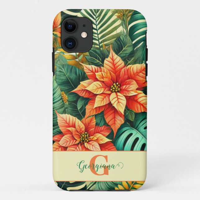 Personalisierte dynamische tropische Weihnachtsfei Case-Mate iPhone Hülle (Rückseite)