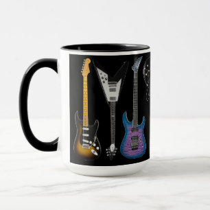 Personalisierte E-Gitarren Schwarz Tasse