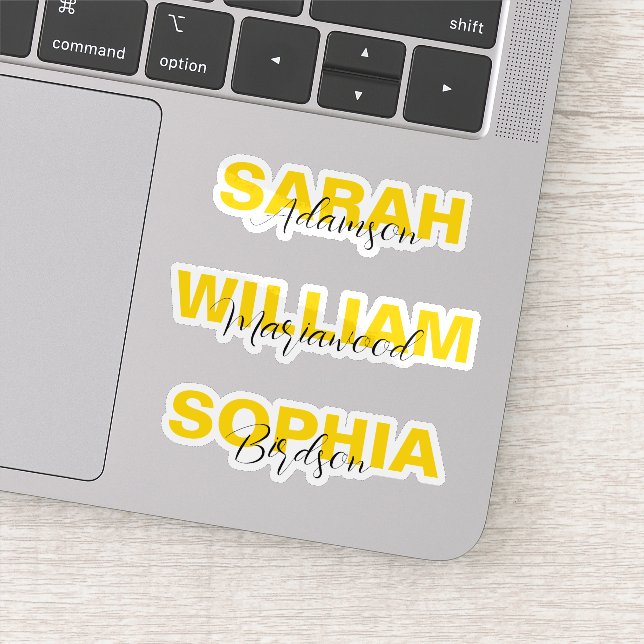 Personalisierte Edelgoldene Aufkleber Vinyl Tags (Detail)