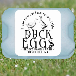 PERSONALISIERTE EGG CARTON LOGO Ente oder Gänseeie Quadratischer Aufkleber