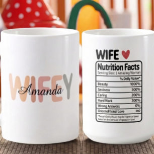 Personalisierte Ehefrau-Ernährungsfakten mit indiv Kaffeetasse