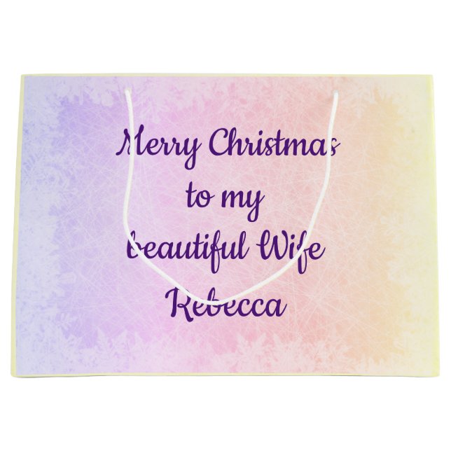 Personalisierte Ehefrau Große Geschenktüte (Vorderseite)