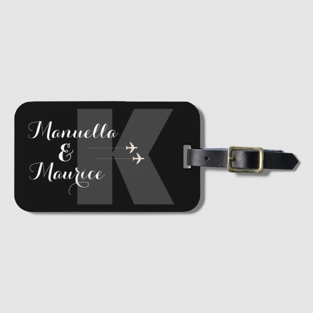 personalisierte Ehegatte und Ehefrau Gepäckanhänger (Vorderseite (Horizontal))