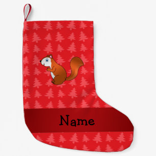 Personalisierte Eichhörnchenbäume Kleiner Weihnachtsstrumpf
