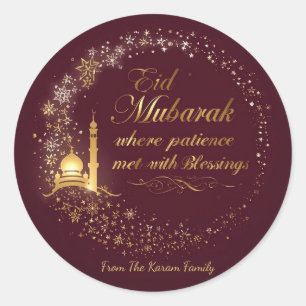 Personalisierte Eid Mubarak Aufkleber Muslimische 