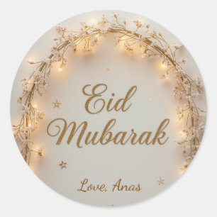 Personalisierte Eid Mubarak Rundaufkleber Runder Aufkleber