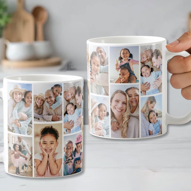 Personalisierte einfache 14-Foto-Collage Kaffeetasse (Personalized Simple 14 Photo Collage Coffee Mug )