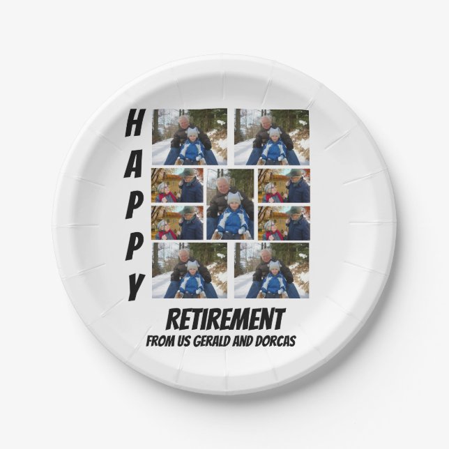 Personalisierte einfache Altersvorsorge 9 FotoColl Pappteller (Vorderseite)