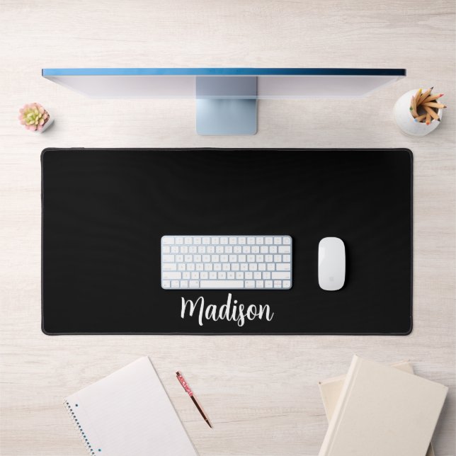 Personalisierte einfache Elegante Black Desk Mat Schreibtischunterlage (Büro 1)