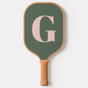 Personalisierte, einfache, fette Monogramm Rosa un Pickleball Schläger
