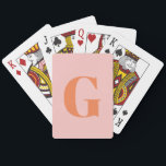 Personalisierte, einfache, fette Monogramm Rosa un Spielkarten<br><div class="desc">Personalisierte, einfache, fette Monogramm-Pastellkarten Pink und Orange Playing Cards</div>