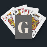 Personalisierte, einfache, fette Monogramm Schwarz Spielkarten<br><div class="desc">Personalisierte, einfache, fette Monogramm-Schwarz-Weiß-Spielkarten</div>
