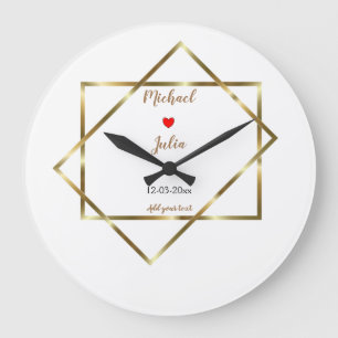 personalisierte einfache minimal fügen sie ihren n große wanduhr