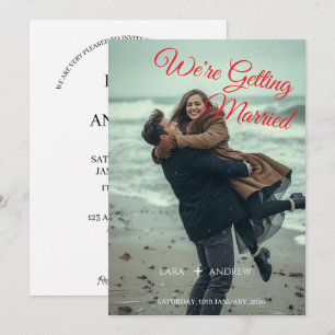 Personalisierte einfache moderne Hochzeit Bewahre Einladung