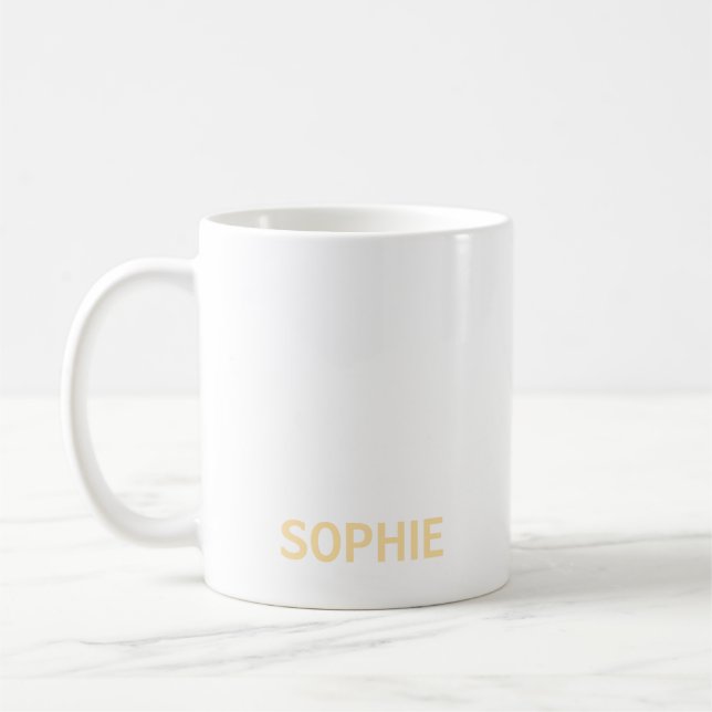 Personalisierte einfache moderne Minimal-Monogramm Kaffeetasse (Links)