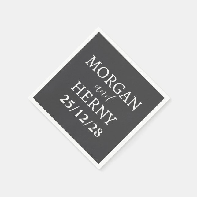 Personalisierte Einfache, moderne Minimalhochzeit Serviette (Ecke)