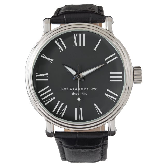 Personalisierte einfache moderne römische Zahlen Armbanduhr (Vorderseite)